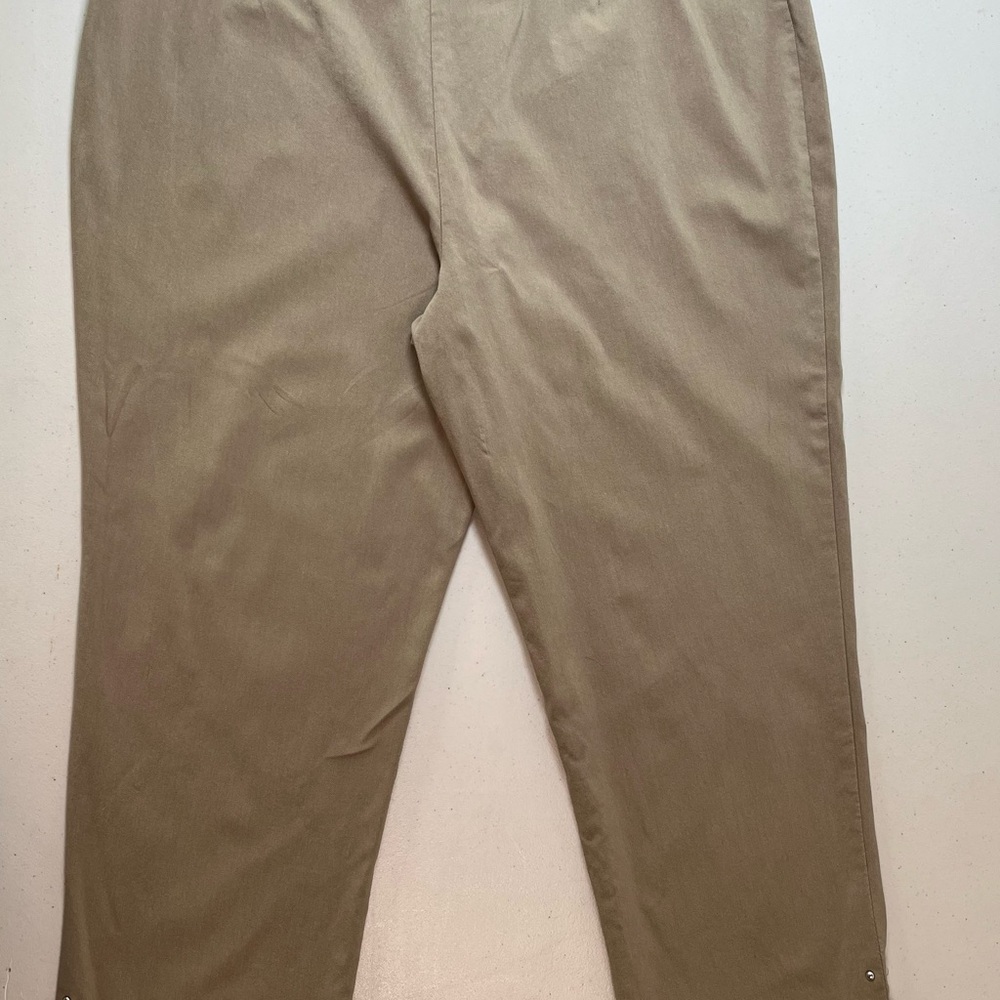 Roz & Ali Tan Ankle Cropped Pants classic Collection, size 16P - Picture 3 of 11